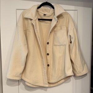 SHEIN Cream Teddy Jacket